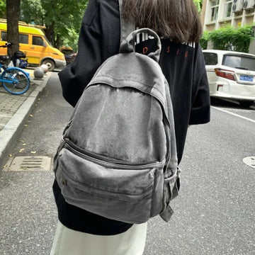 Xajzpa New Gray Denim Backpack Women's Leisure Travel Outing Shoulder Bag Female Fashion Schoolbags Suitable For Boys And Girls Mochila